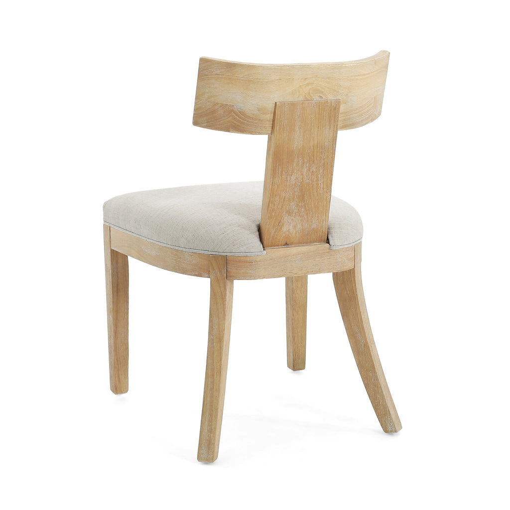 Modern Dining Chair With Fabric Upholstery In Elegant Design - Linen