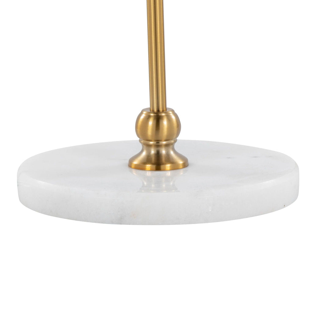 Leslie - Glam / Art Deco Floor Lamp - Gold / White