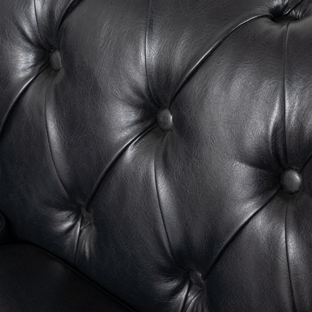 L Shaped Reversible Modern Chesterfield Sofa With Rolled Arms And Nailhead, 5 Seat Tufted Couch