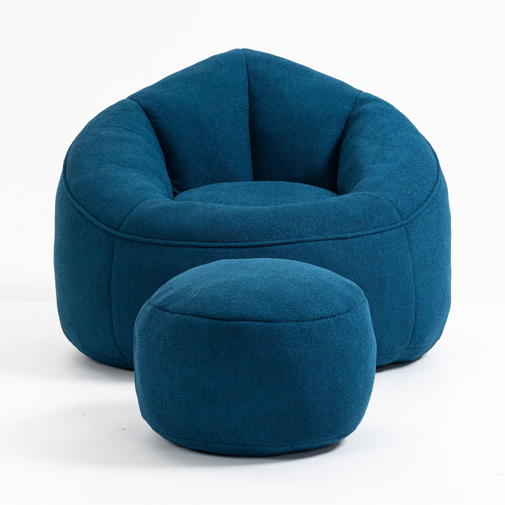 Bedding Bean Bag Sofa Chair High Pressure Foam With Footrest