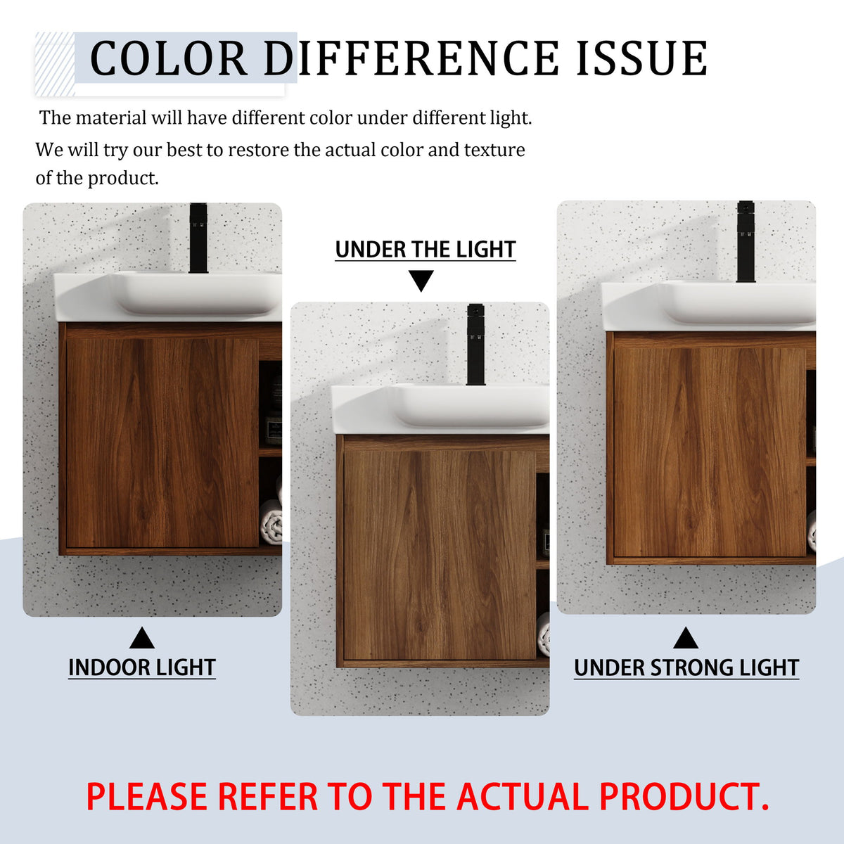 Wall Mounted Bathroom Vanity With Sink & Soft Close Door