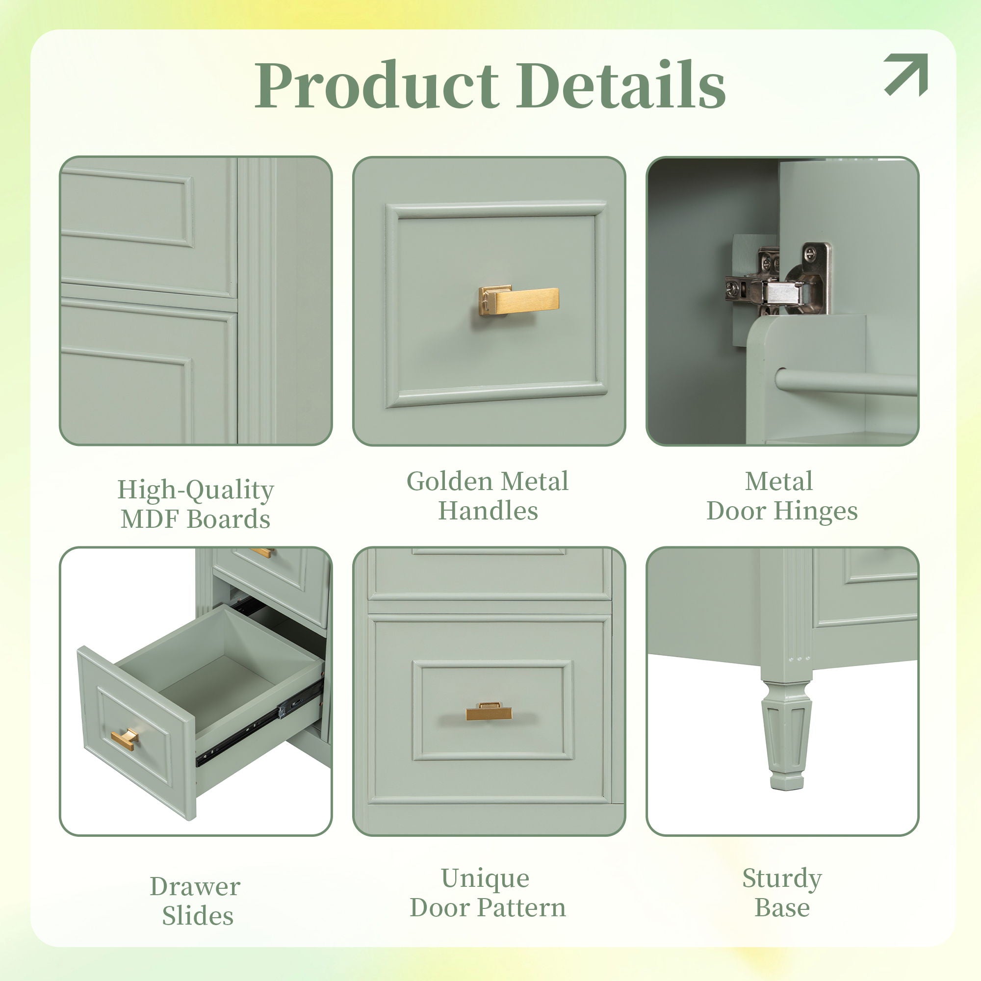Modern Bathroom Vanity With Sink, 1 Flip Drawer And 2 Drawers, Adjustable Shelf