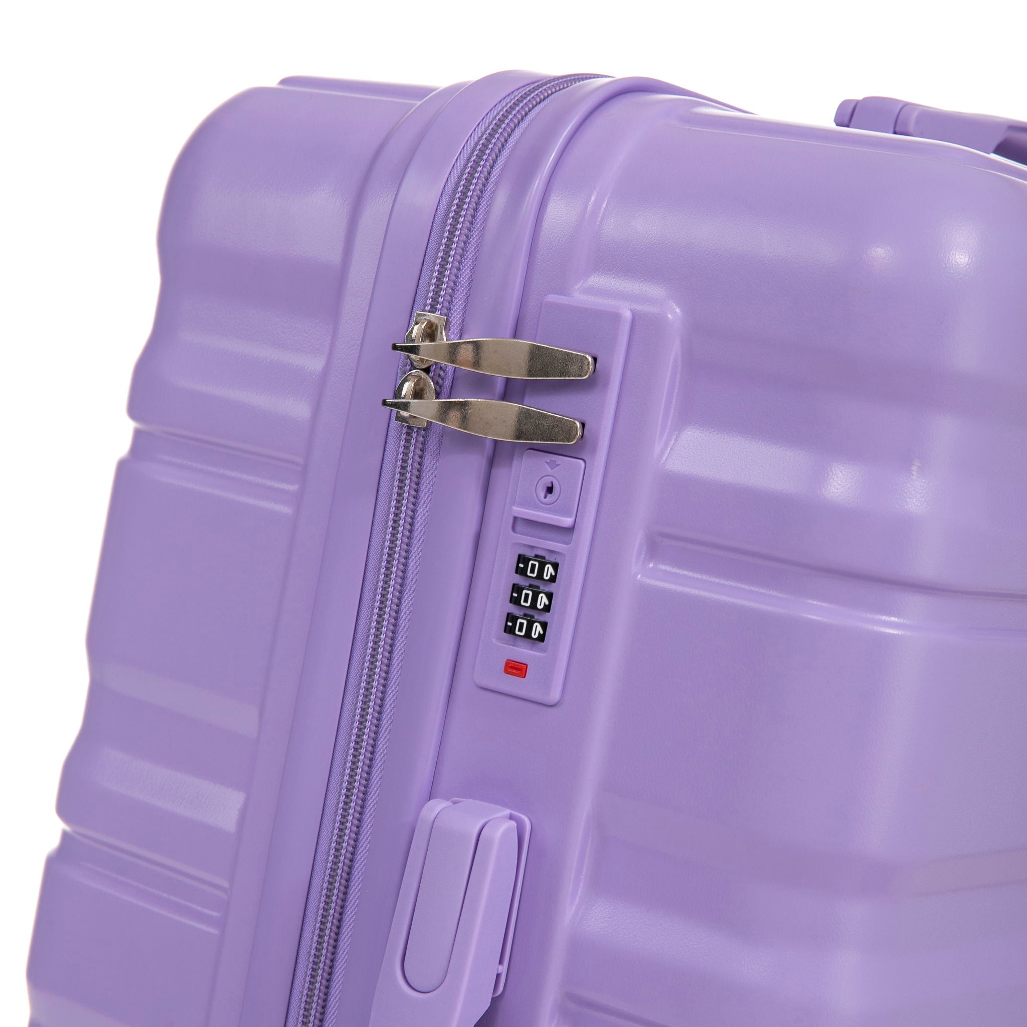 3 Piece 20" / 24" / 28" Spinner Luggage Set & Combination Lock, Durable Hard Shell With 360° Silent Wheels - Blue / Purple