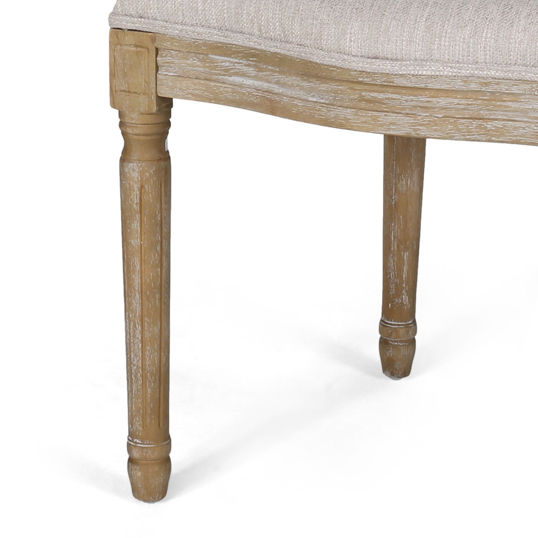 Elegant Dining Chair Set With Cane And Fabric Upholstery