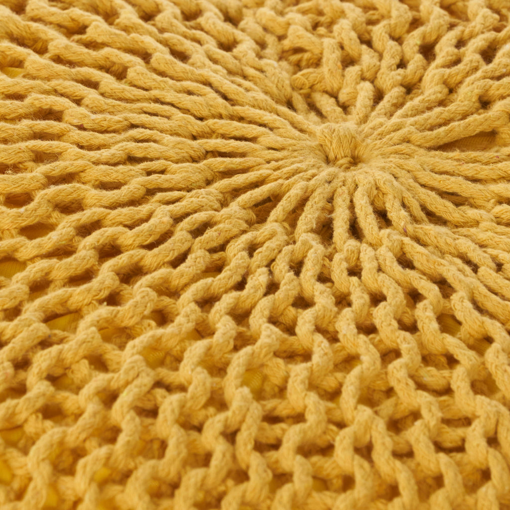 Bordeaux - Knitted Round Pouf, Versatile Ottoman And Floor Cushion