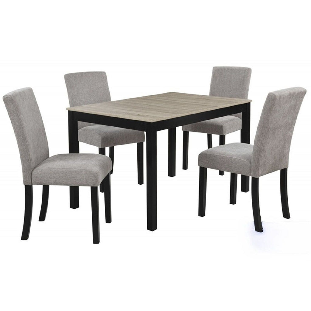 Upholstered Dining Room Kitchen Side Chairs (Set of 2) - Black / Gray