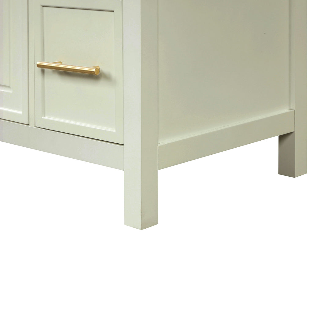 36" Bathroom Vanity With Sink, 2 Doors, 3 Drawers, Rectangular - White