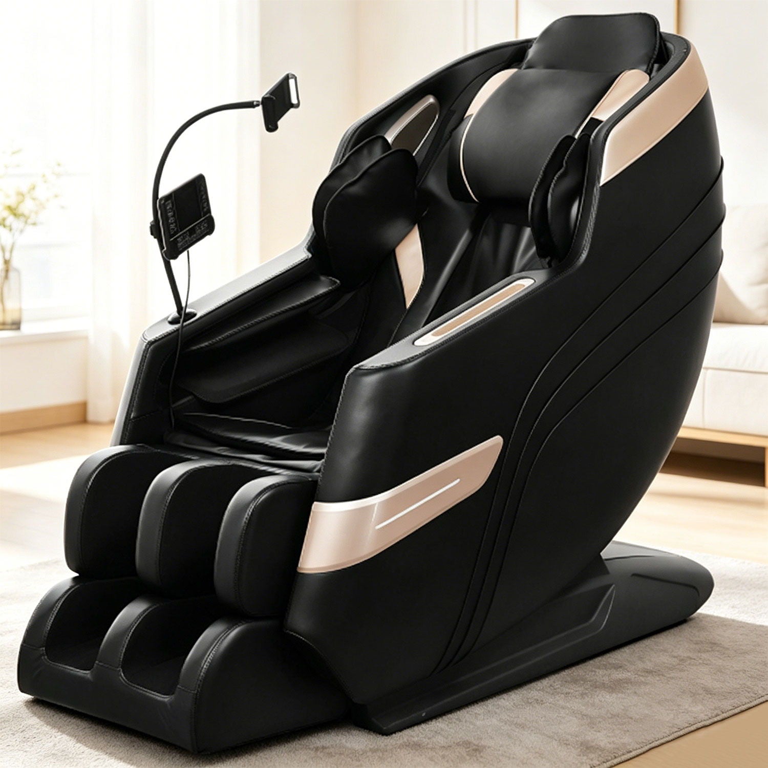 Massage Chair Recliner & Zero Gravity With Full Body Air Pressure - Black