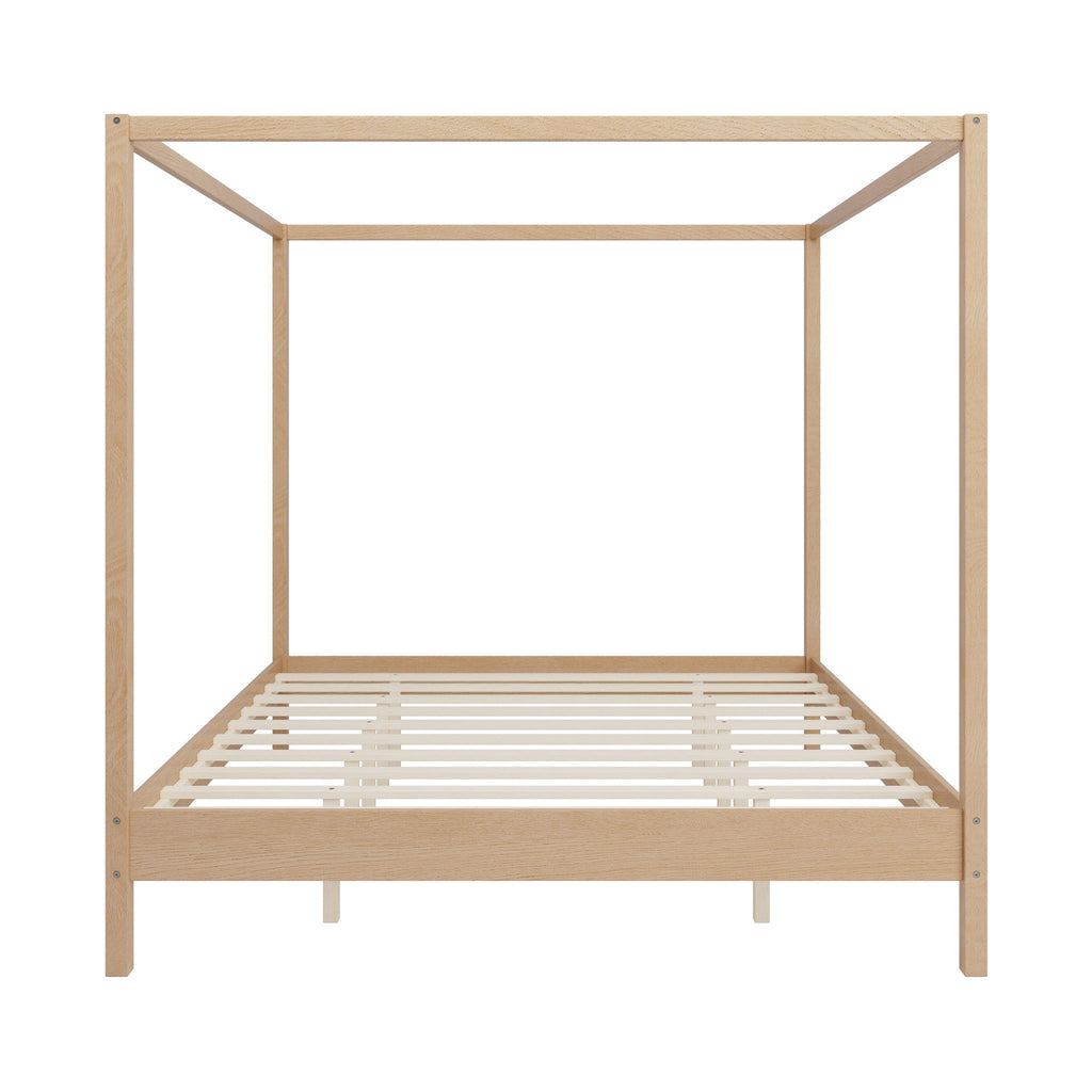 Canopy Bed Frame 4 Poster Platform Bed With Slats Support, No Box Spring Needed