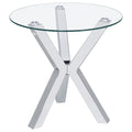 Alexa - Round Tempered Glass Top End Table - Chrome