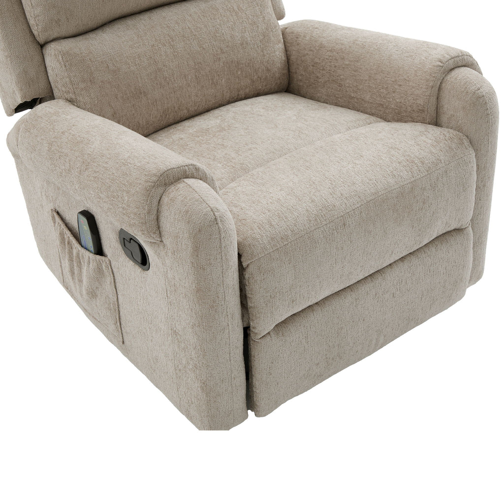 Manual Recliner Massage Chair With Swivel Rocker, 8 Massage Modes, Side Storage Pocket