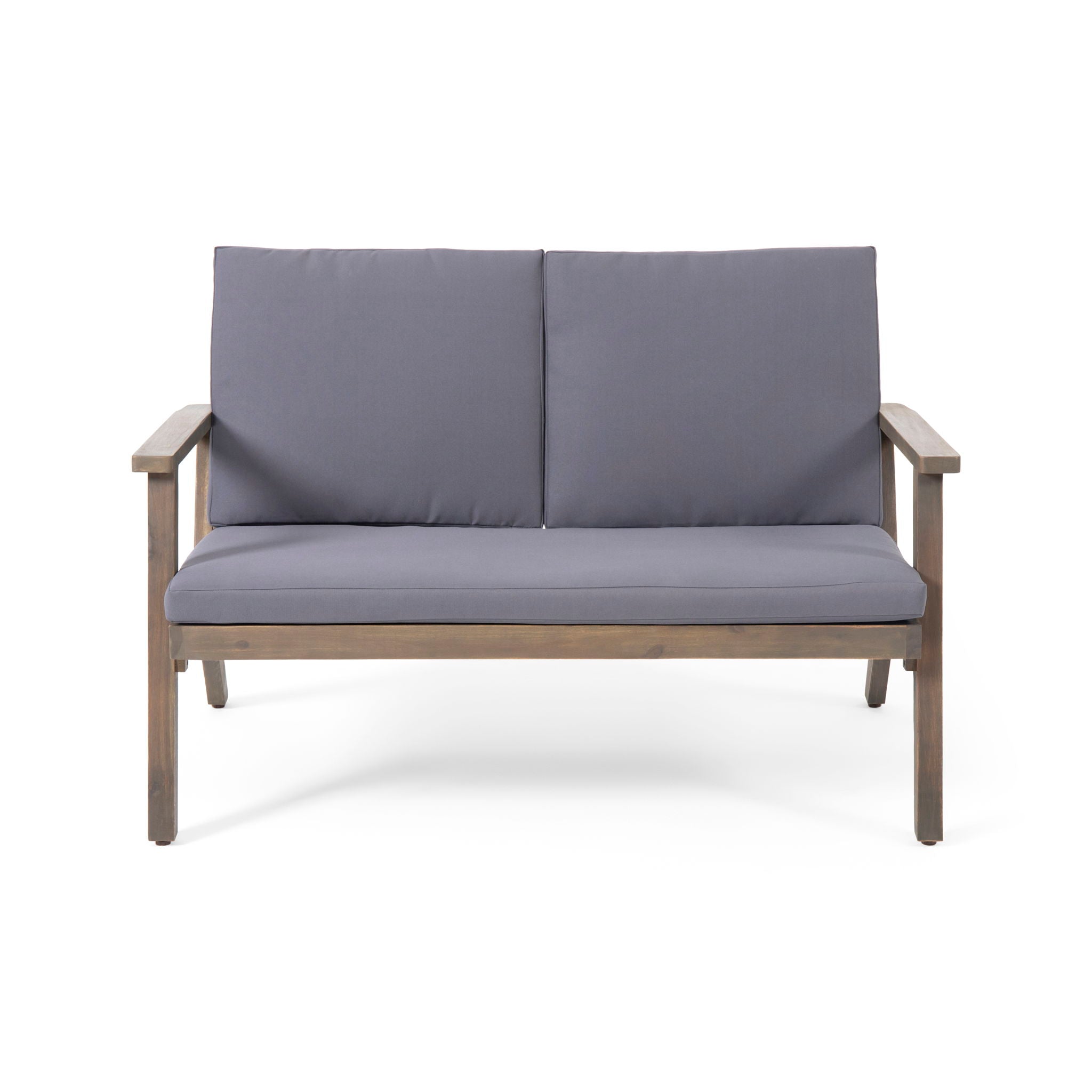 Avacyn - Outdoor Loveseat And Coffee Table Set With Cushions - Dark Gray
