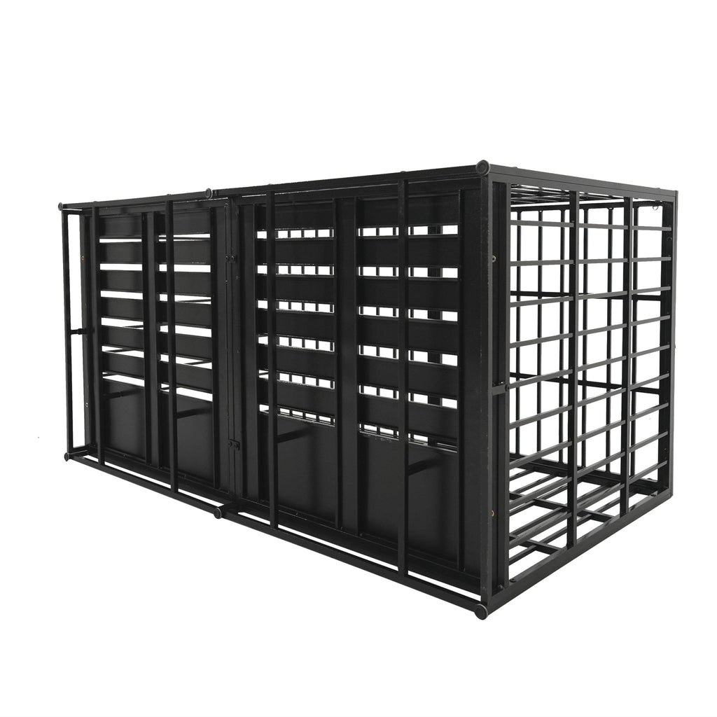 Extra Large Heavy Duty Dog Crate With Removable Pans For Dogs - Black