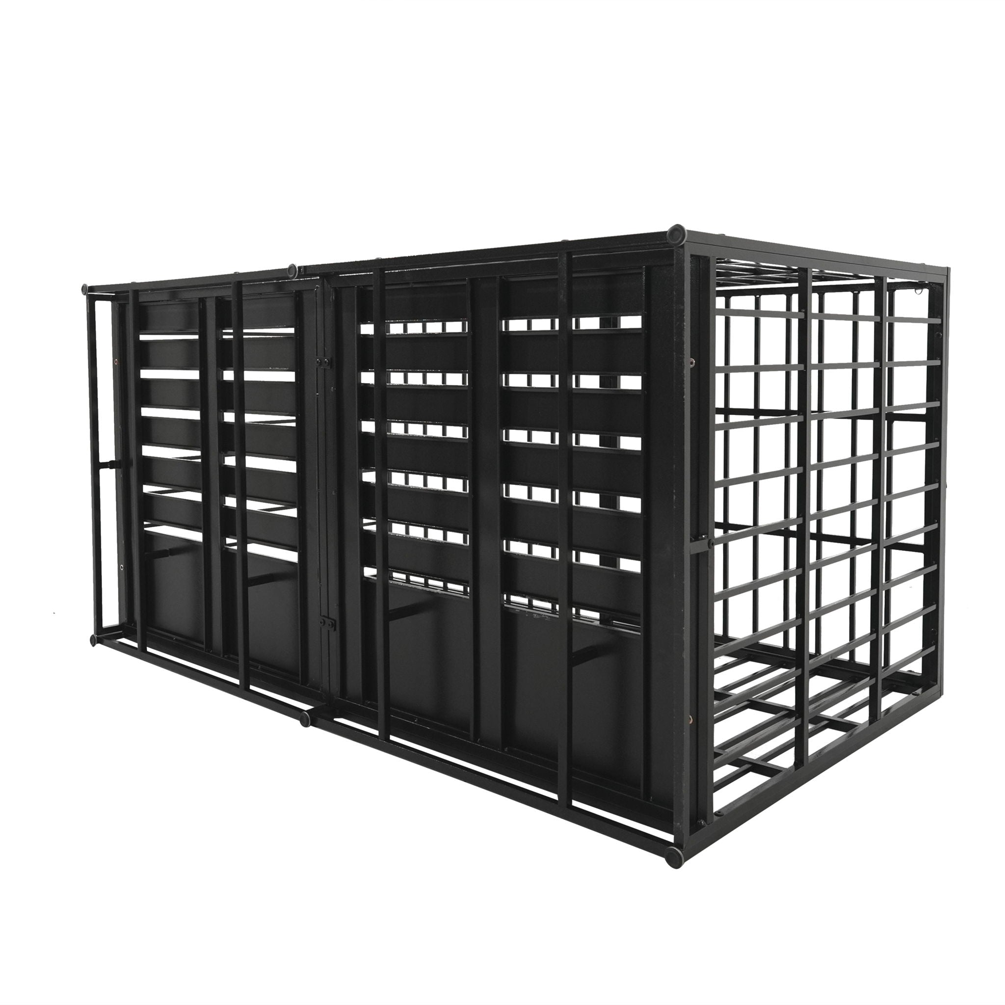 Extra Large Heavy Duty Dog Crate With Removable Pans For Dogs - Black
