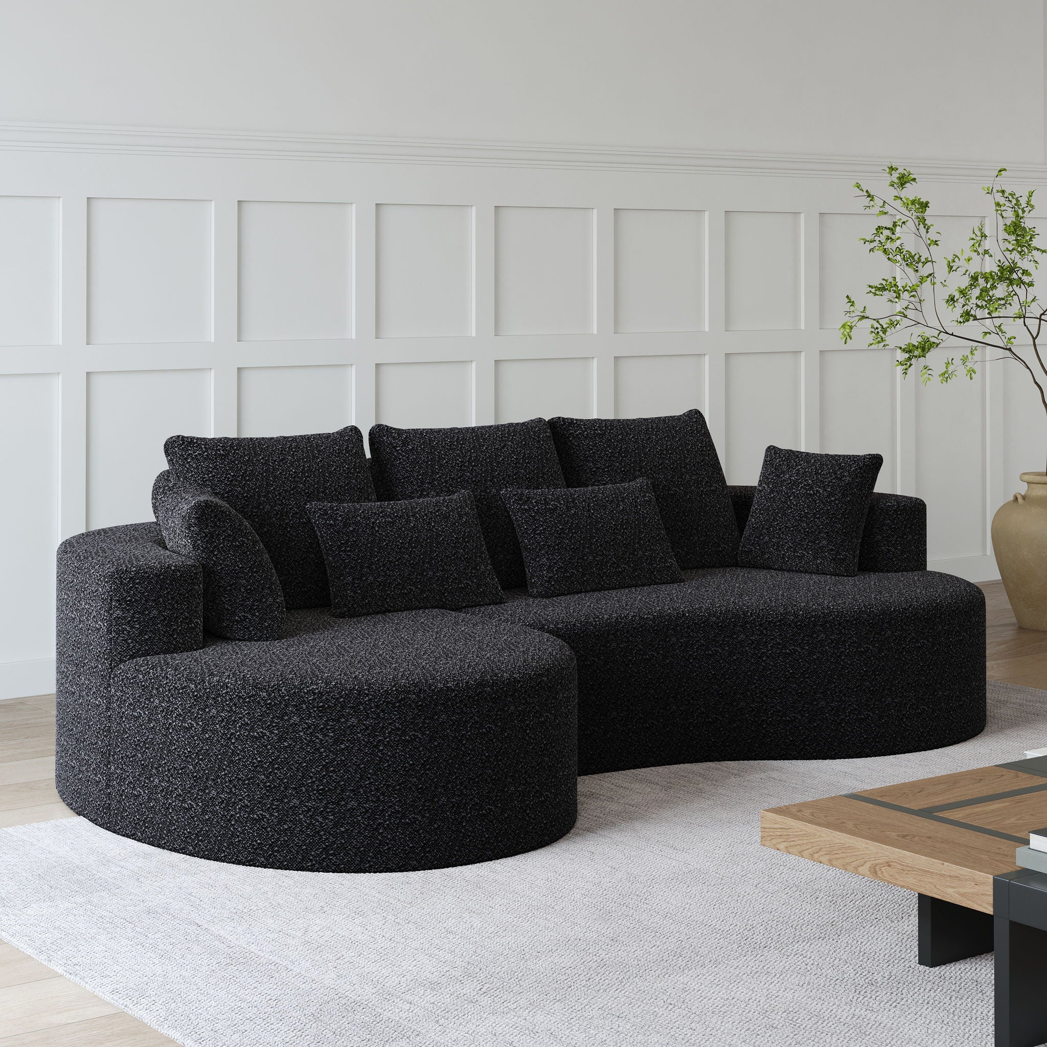 Curved Oversized Sectional Sofa With Extra Deep Seat