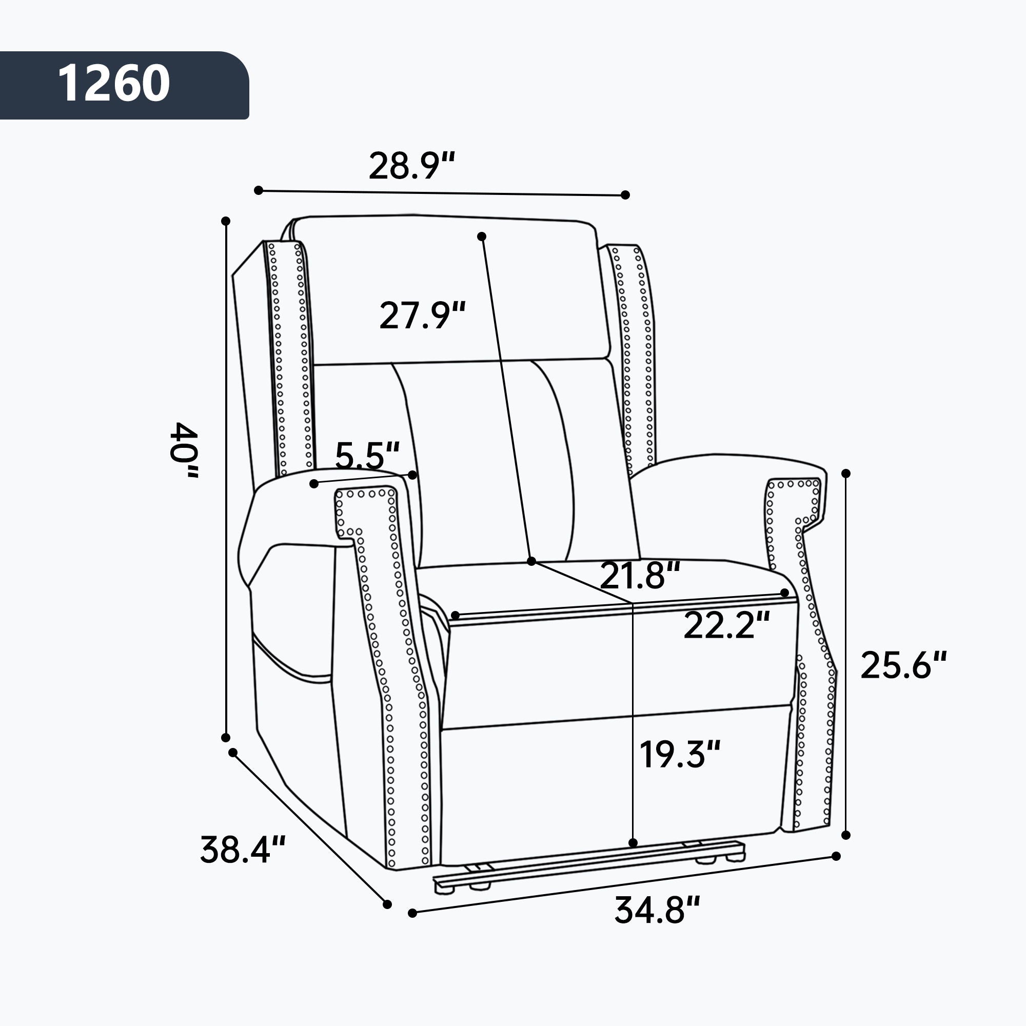 Manual Recliner Chair With Heavy Duty Motion Mechanism, 8 Vibrating Nodes And 3 Massage Modes For Living Room
