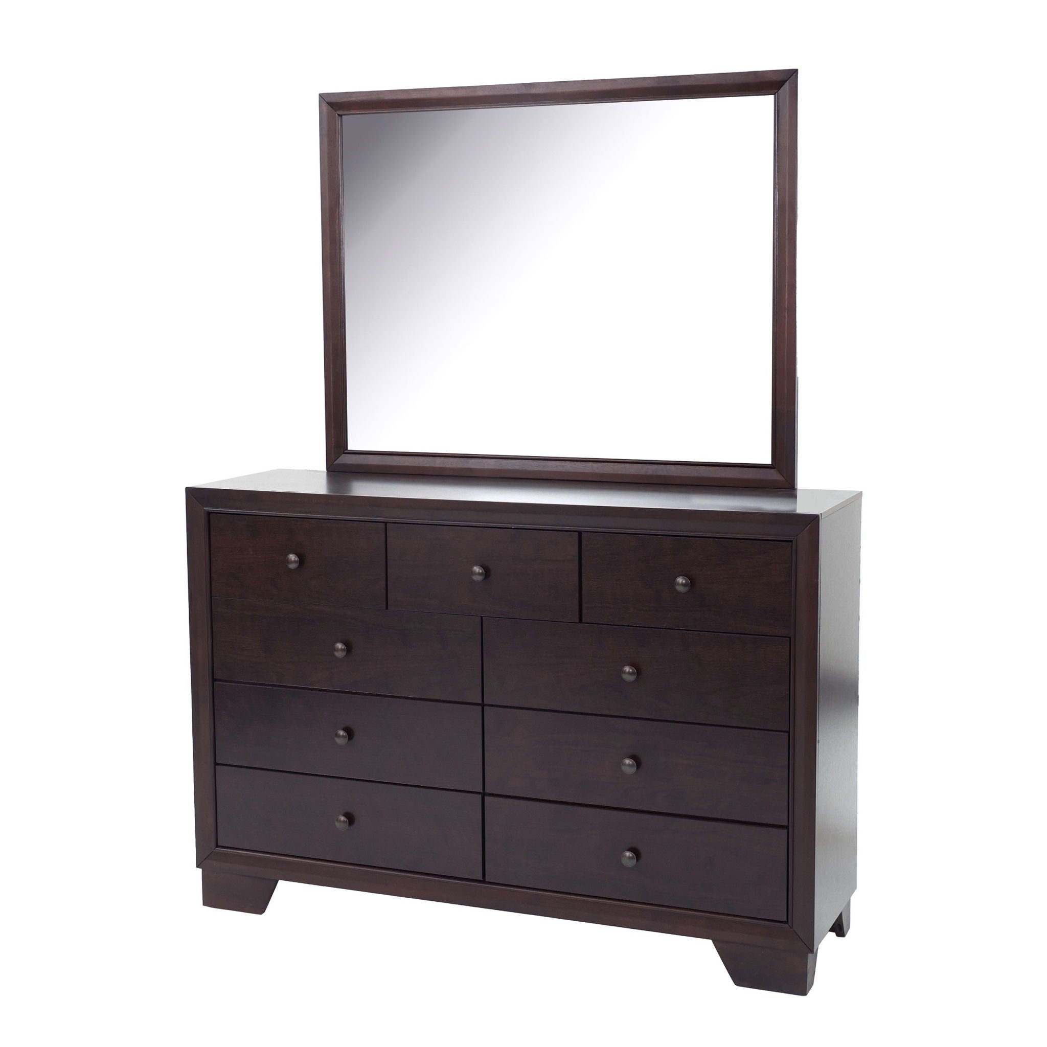 1 Piece Dresser With 9 Drawers - Brown