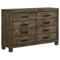 Bren - 8 Drawer Dresser With Pull Handles - Rustic