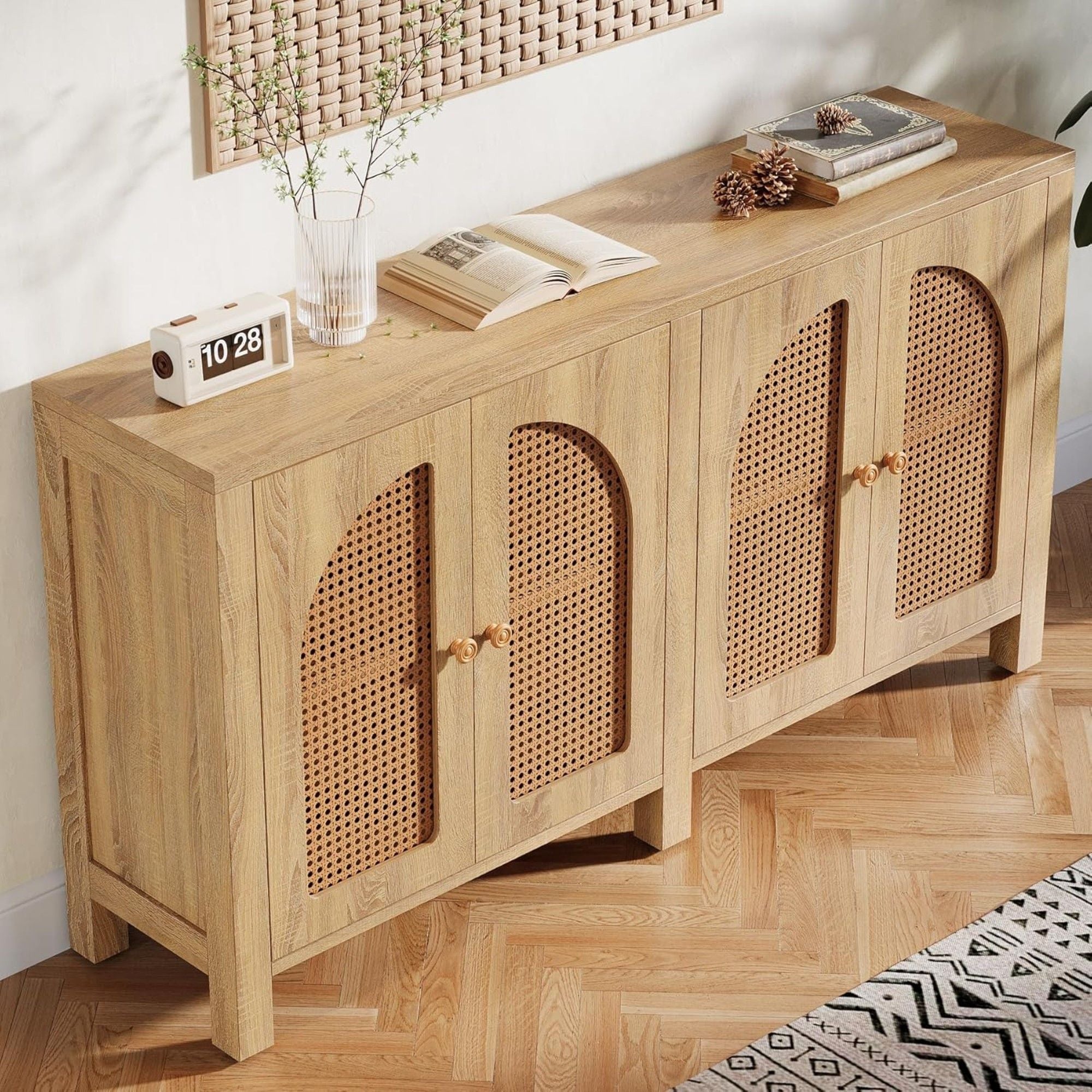 Buffet Sideboard Cabinet With 4 Doors, Console For Living Room - Natural