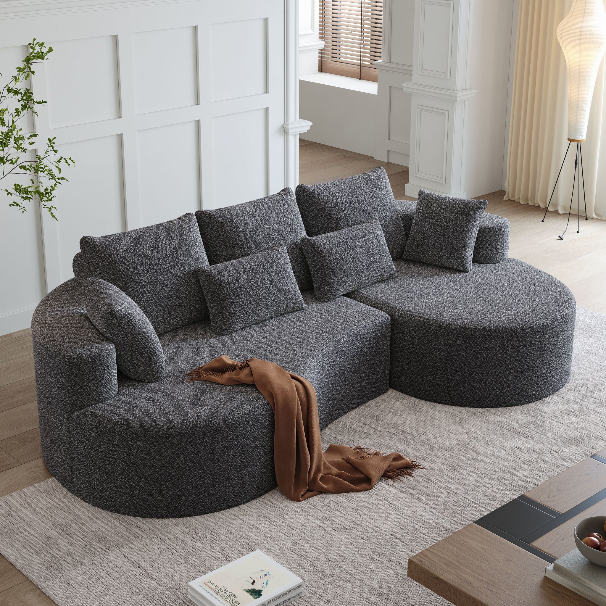 Curved Oversized Sectional Sofa With Extra Deep Seat