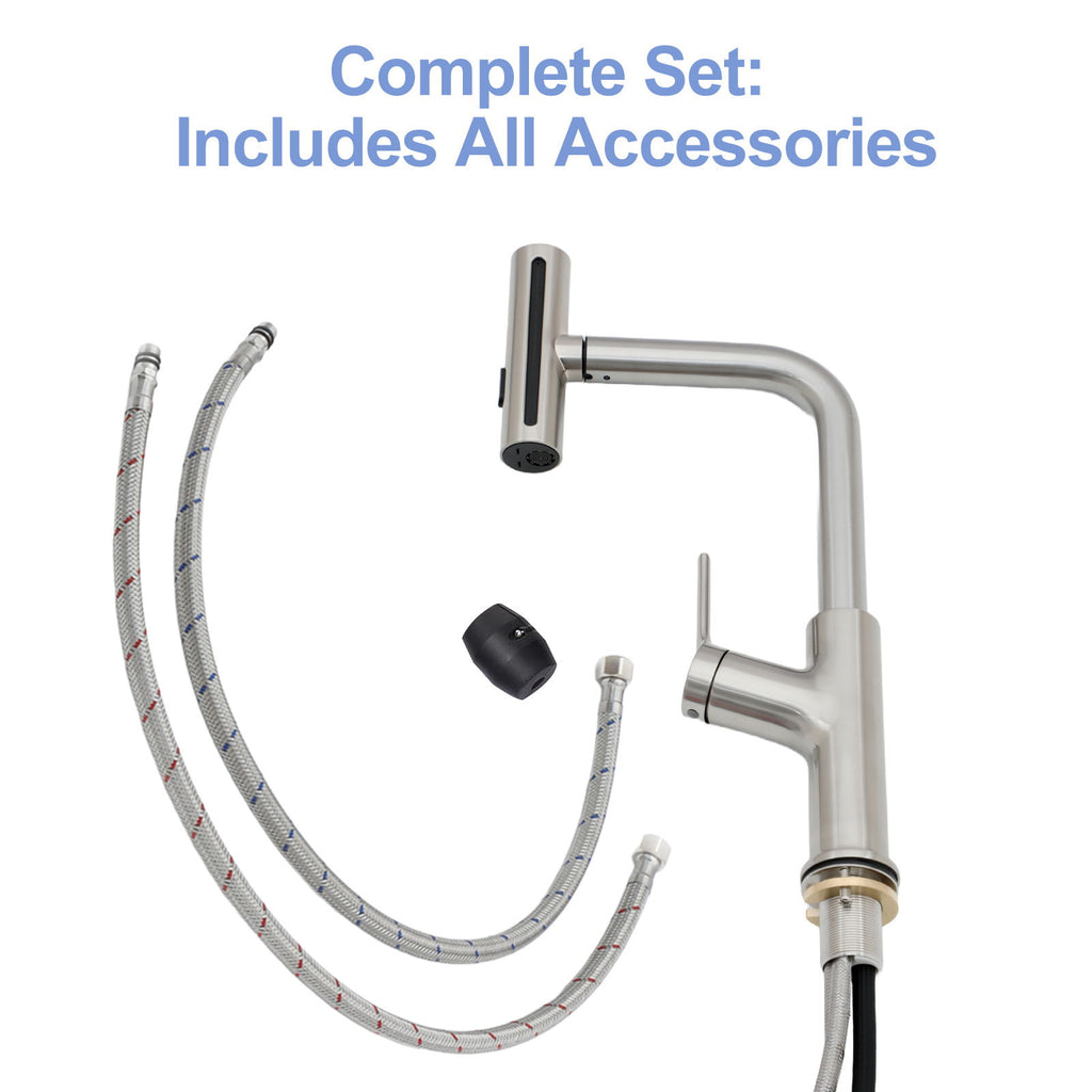 Drop-In Kitchen Sink With Pull-Out Faucet And Soap Dispenser