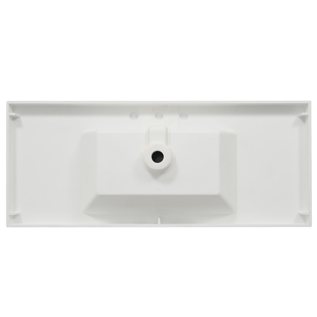 Vanity Top With 3 Faucet Holes, Rectangular Basin For Bathroom - White