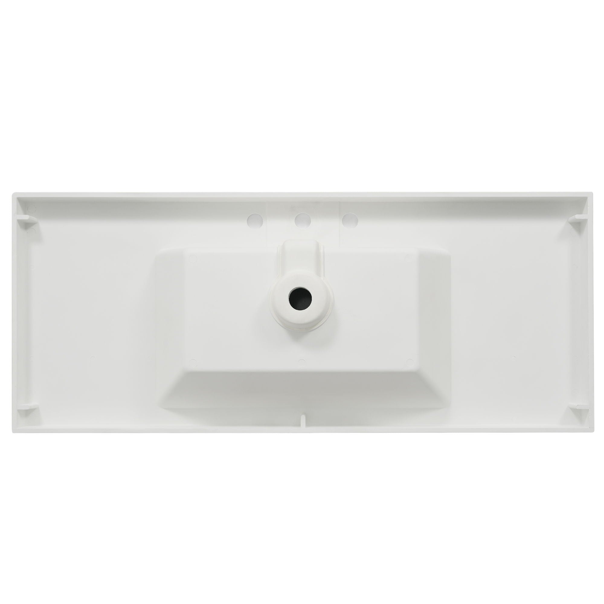 Vanity Top With 3 Faucet Holes, Rectangular Basin For Bathroom - White