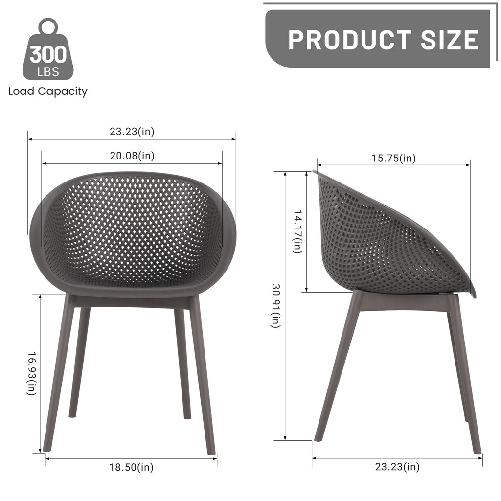2 Piece Durable Single Chair With Hollow Out Design