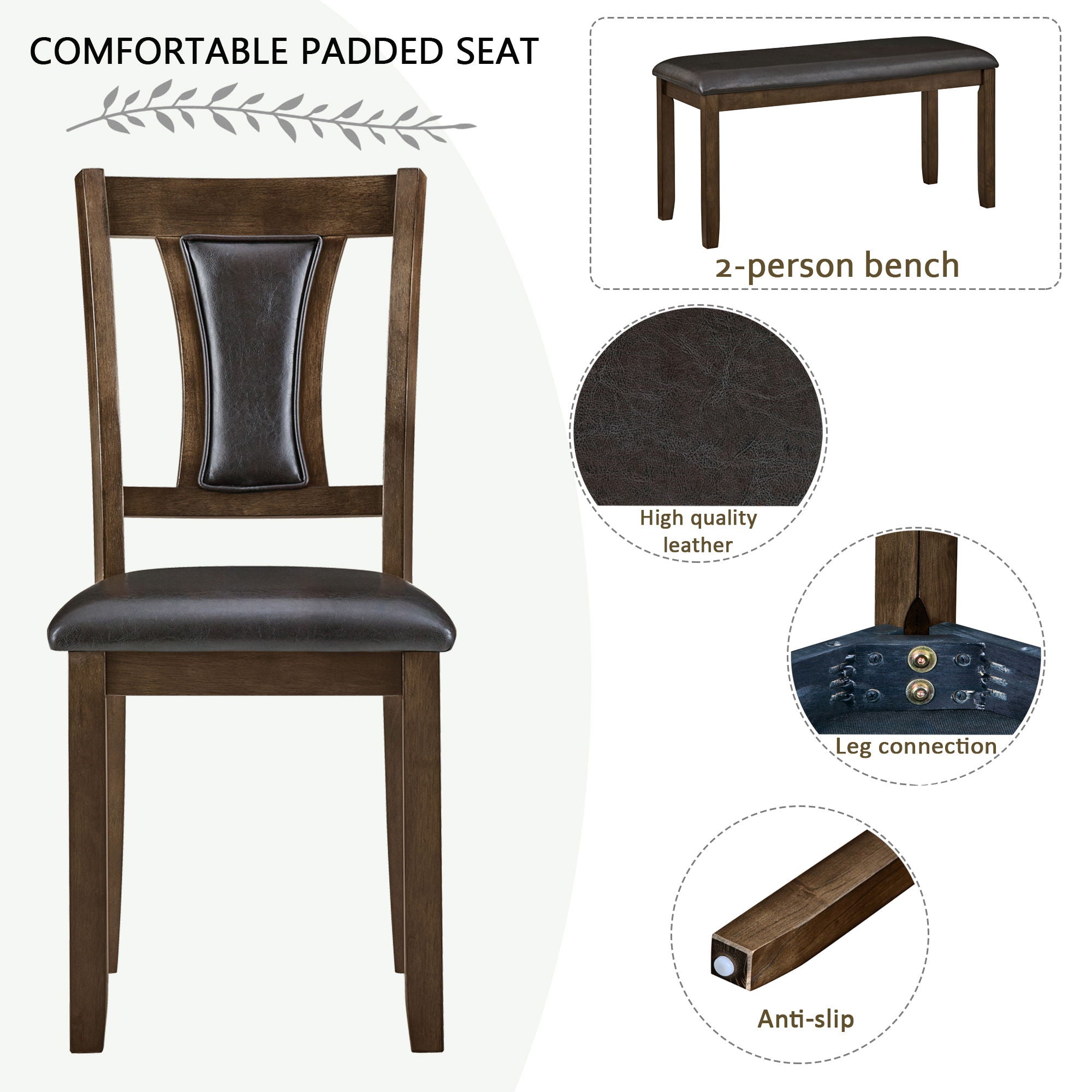 Modern Dining Table Set With Upholstered Chairs
