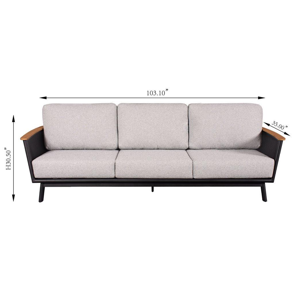 Sofa Set With Armrests - Black / Black Multi