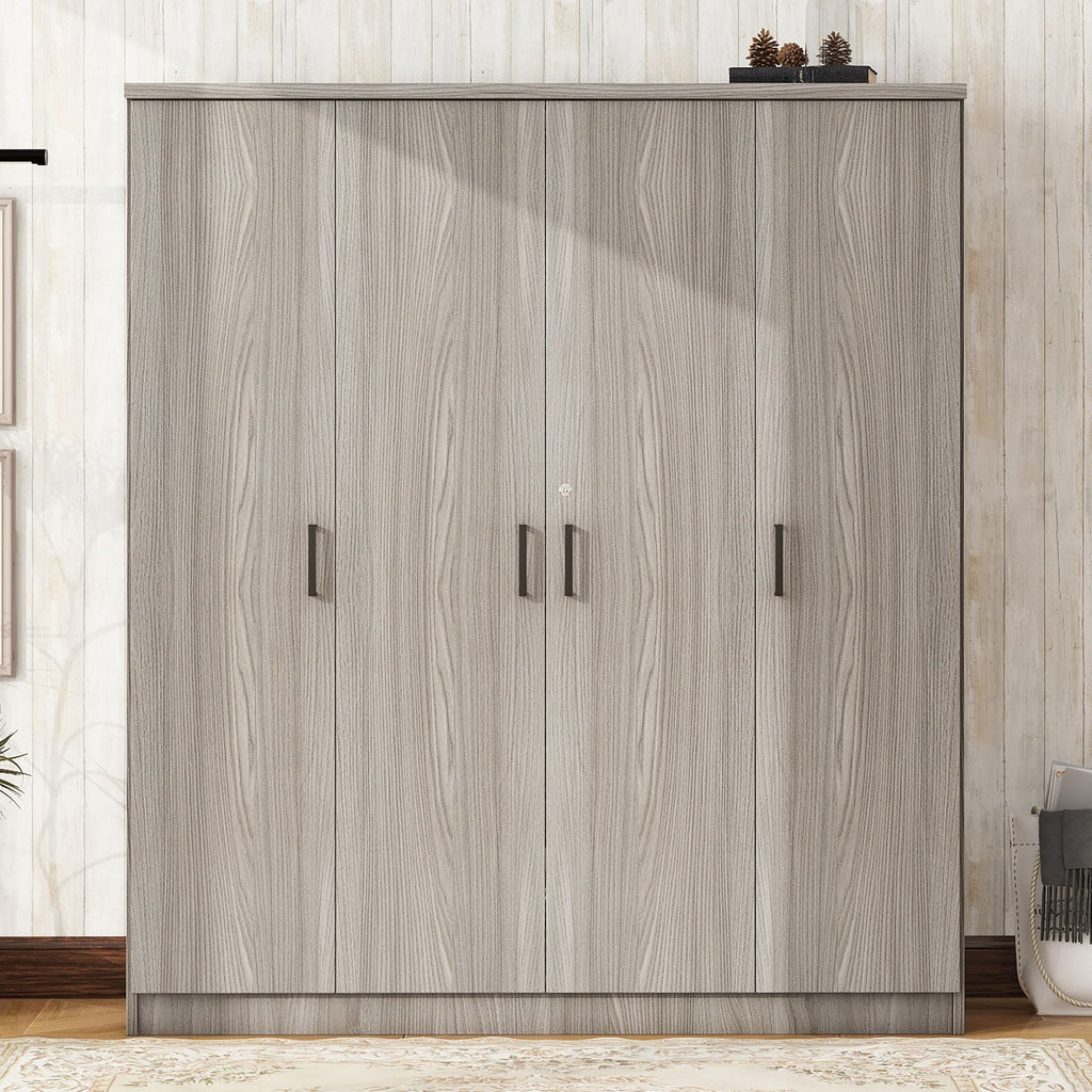 4 Door Wardrobe With 1 Drawer - Gray
