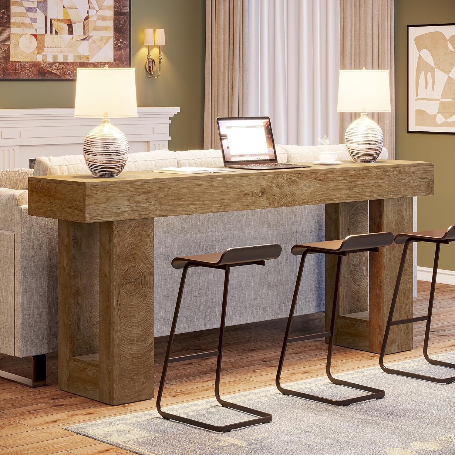 Console Table, Extra Long Narrow Sofa Table For Living Hallway