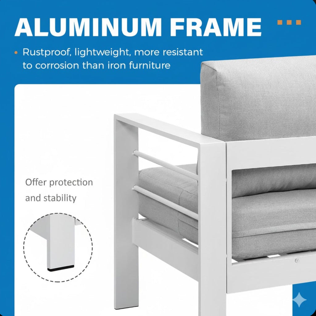 Outdoor Patio Set, All-Weather With Thick Cushions