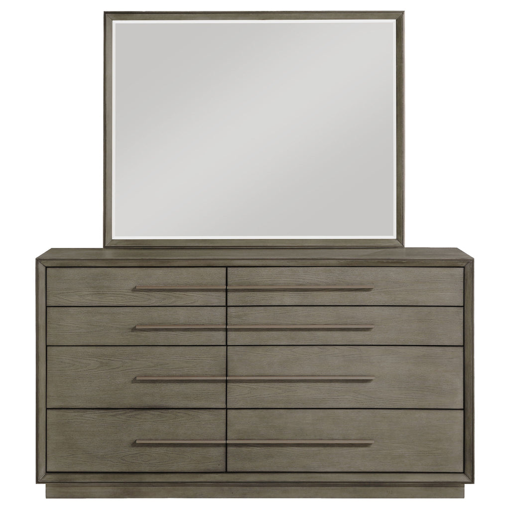 Prescott - 8 Drawer Dresser With Mirror - Brown