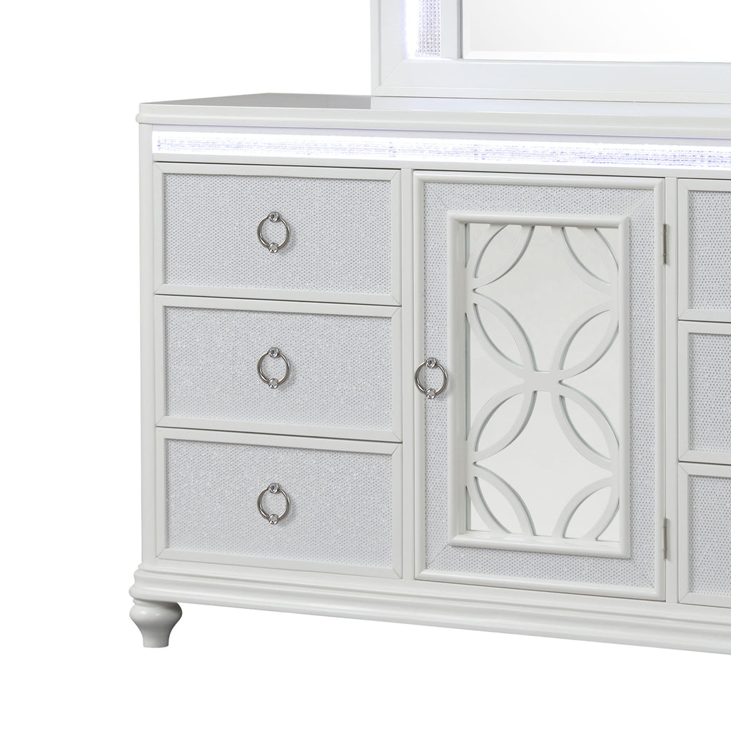 Abigale - 6 Drawer Dresser With LED (Includes Dresser Only, Mirror Not Included) - White