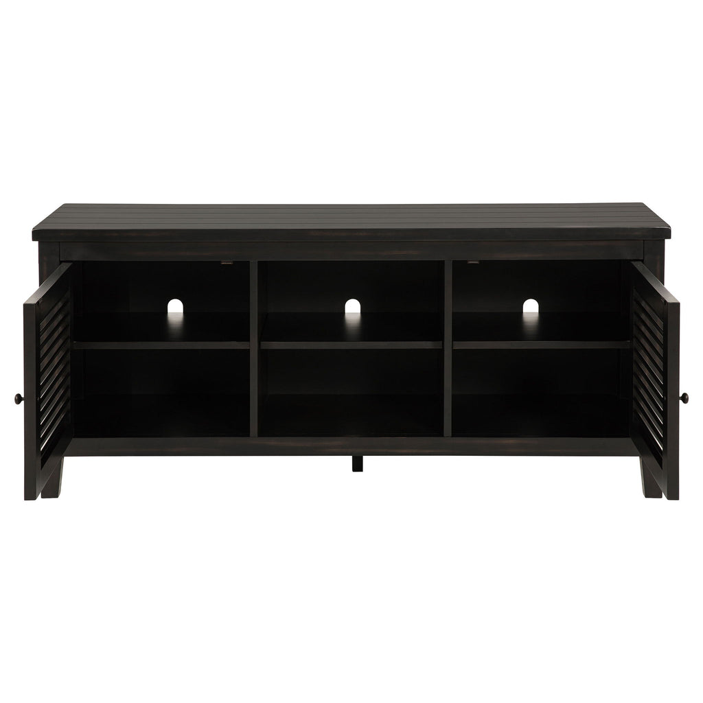 Sutter - 2 Door TV Stand With Mission Design - Dark Brown