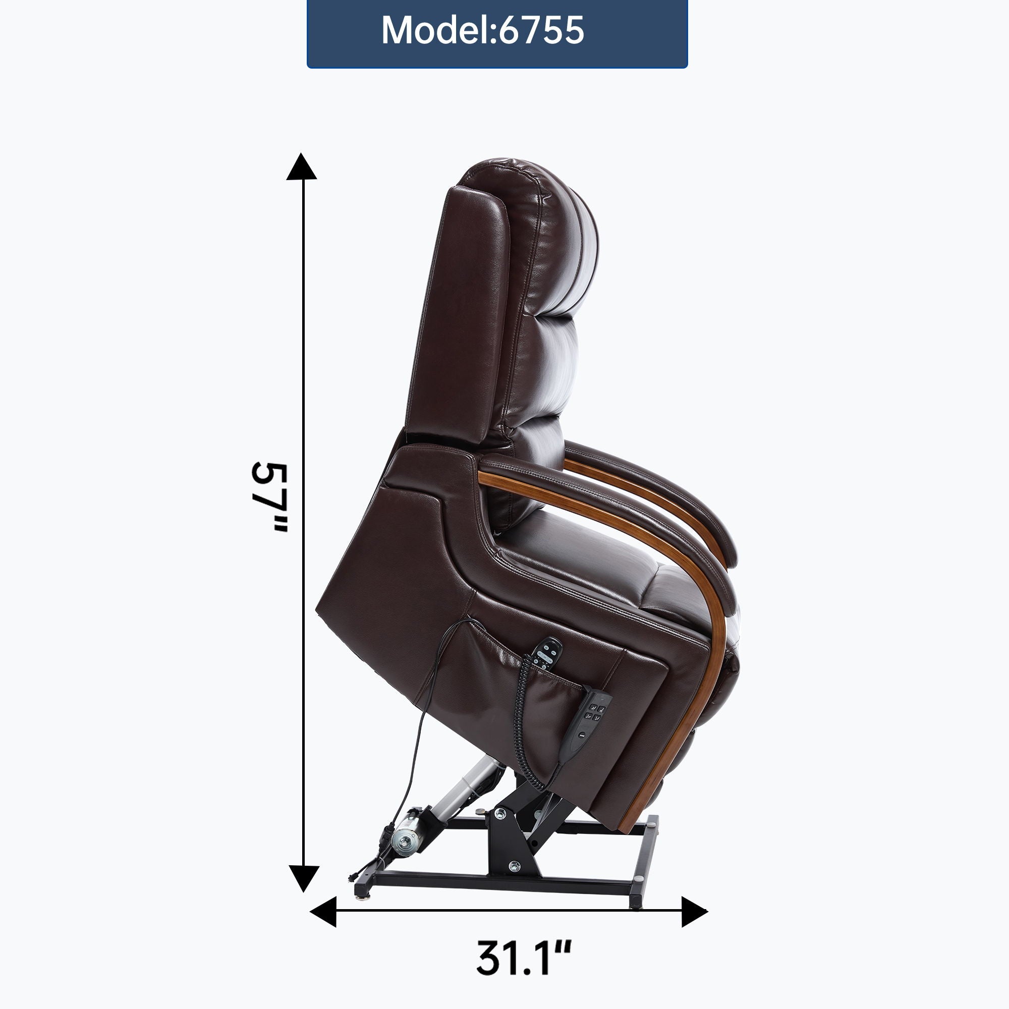 Power Lift Recliner Chair Dual Motor Infinite Position With Heat Massage And Heavy Duty Motion Mechanism - Brown