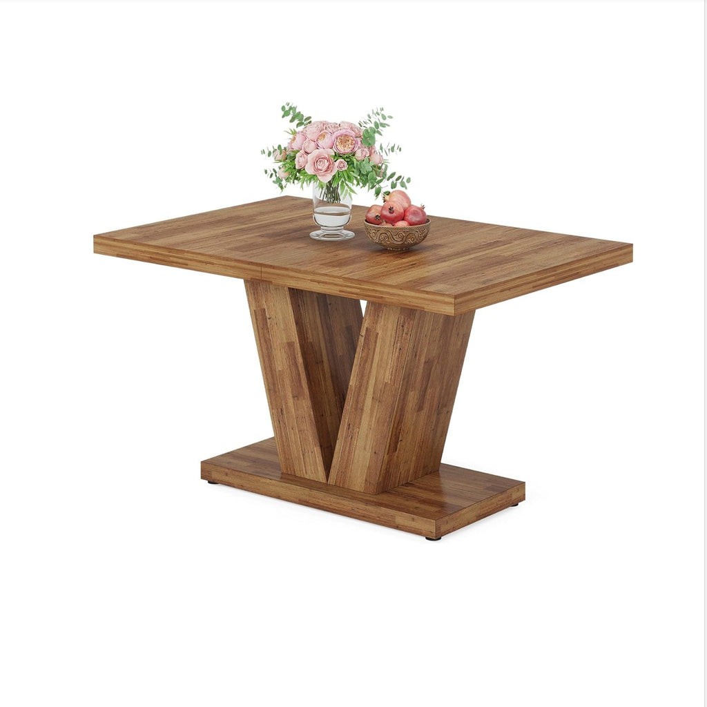 Dining Table With Pedestal Base For 4 - 6 People