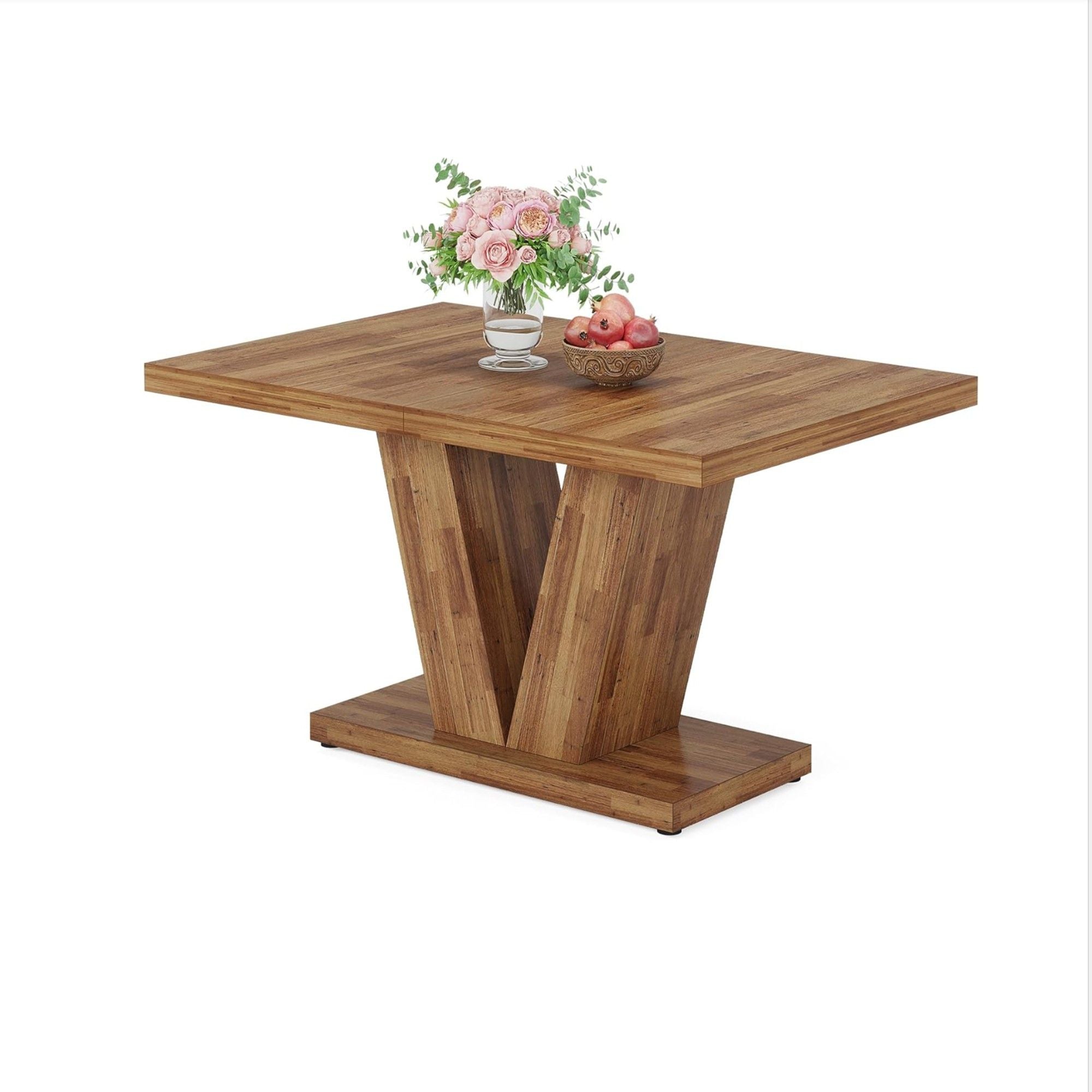 Dining Table With Pedestal Base For 4 - 6 People