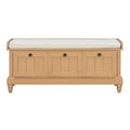 Shoe Bench With Cushion And 3 Drawers - Natural