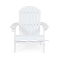 Zenithia - Outdoor Foldable Adirondack Chair With 2 Cup Holders - White