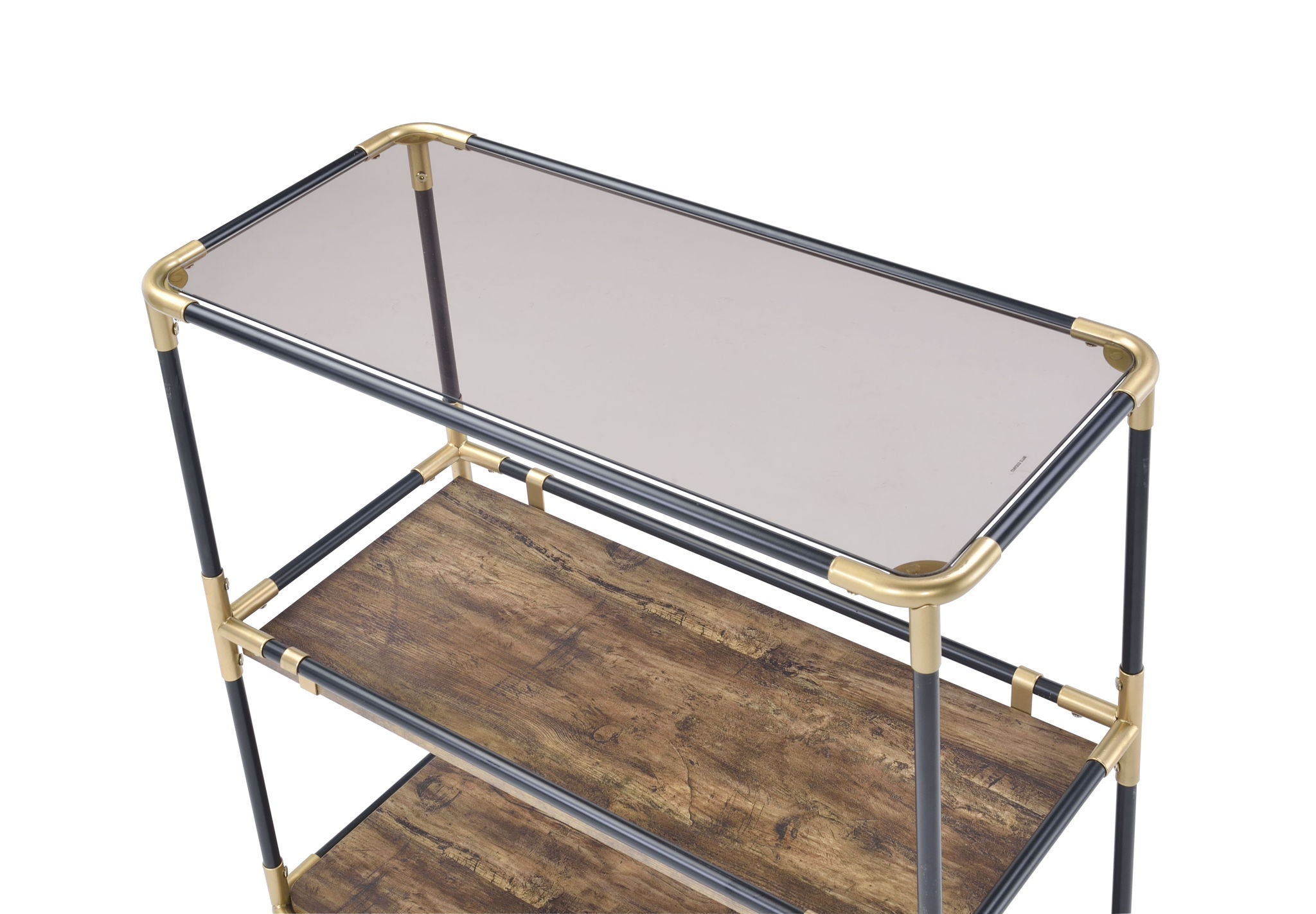 Heleris - Console Table - Smoky / Black / Gold