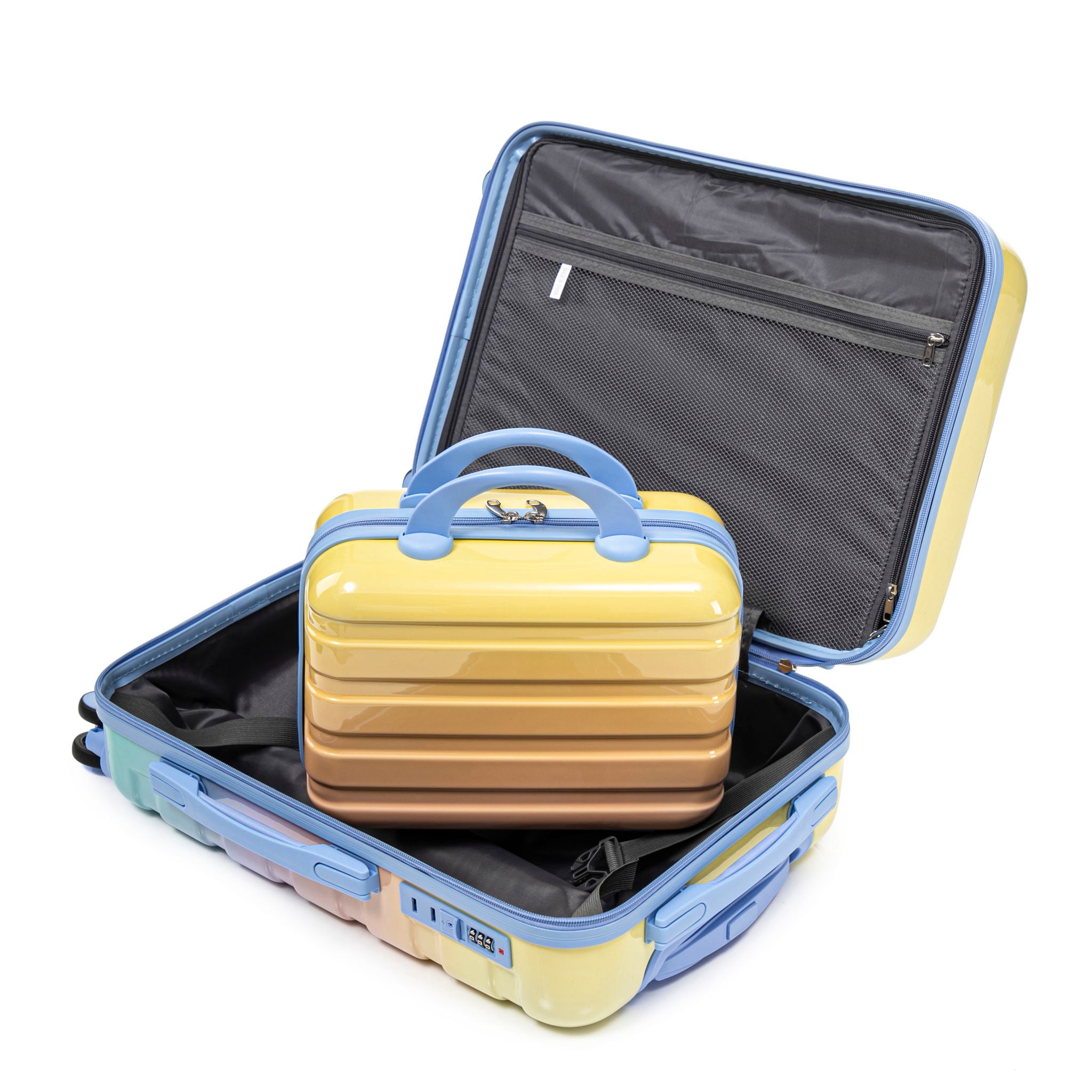 Luggage Set 14" / 20" With Combination Lock And Cosmetic Case