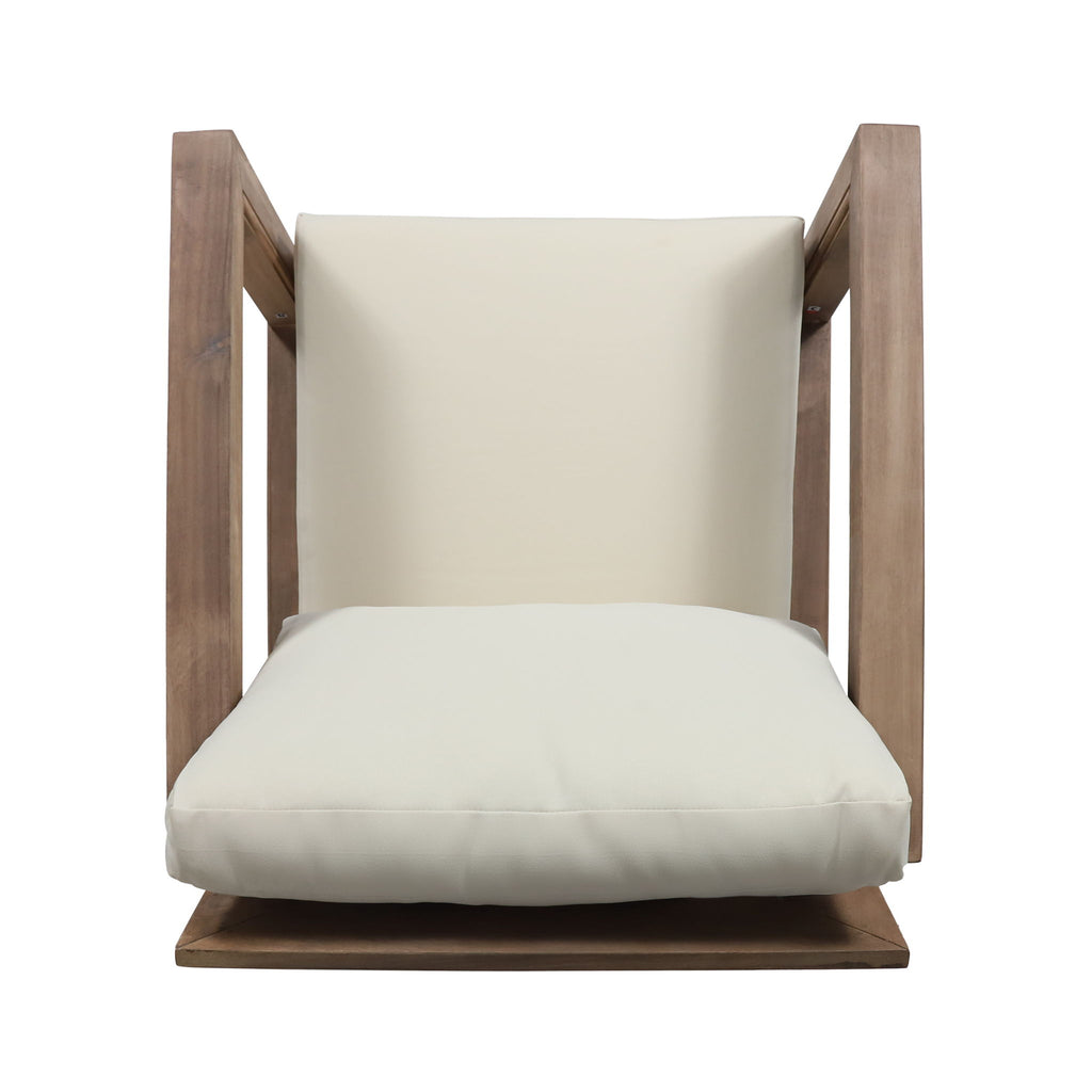 Outdoor Club Chair With Back And Seat Cushion - Brown