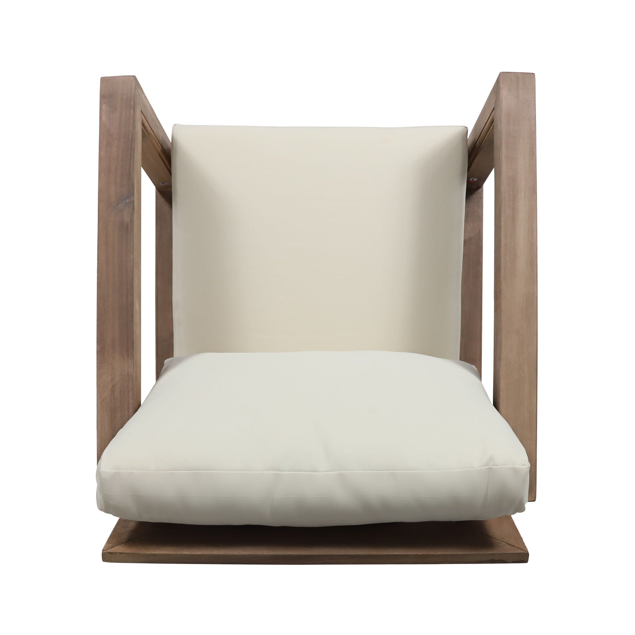 Outdoor Club Chair With Back And Seat Cushion - Brown