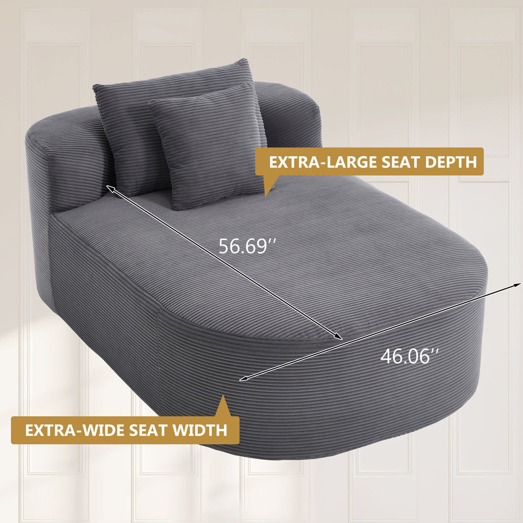 Oversized Chaise Lounge Sofa Bed With Deep Seat And Soft Pillows