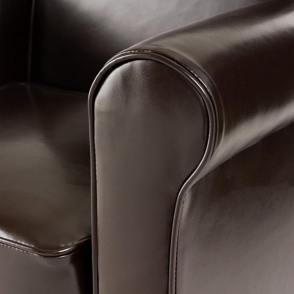 Hollister - Club Chair With Birch Legs - Brown Pu