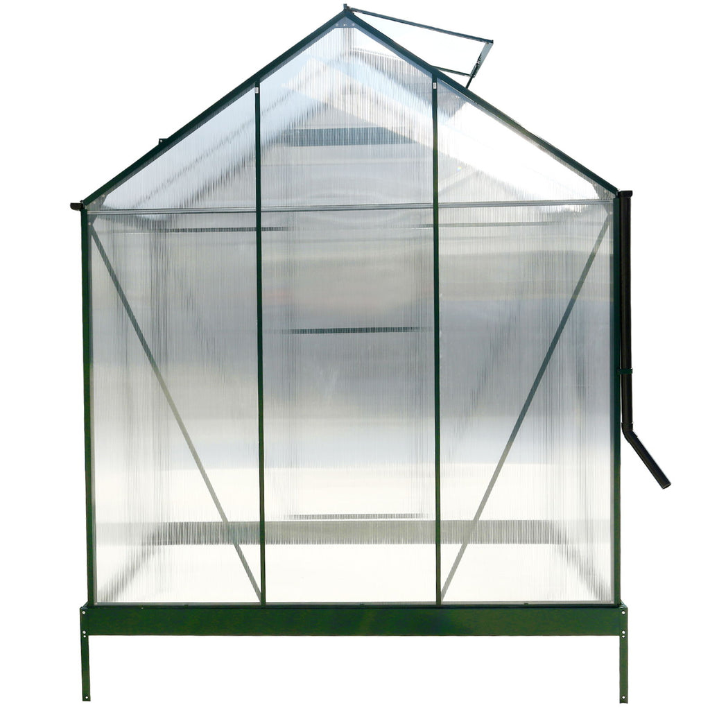 Polycarbonate house, Heavy Duty Outdoor Aluminum Walk-In House Kit With Rain Gutter, Vent And Door For Backyard Garden