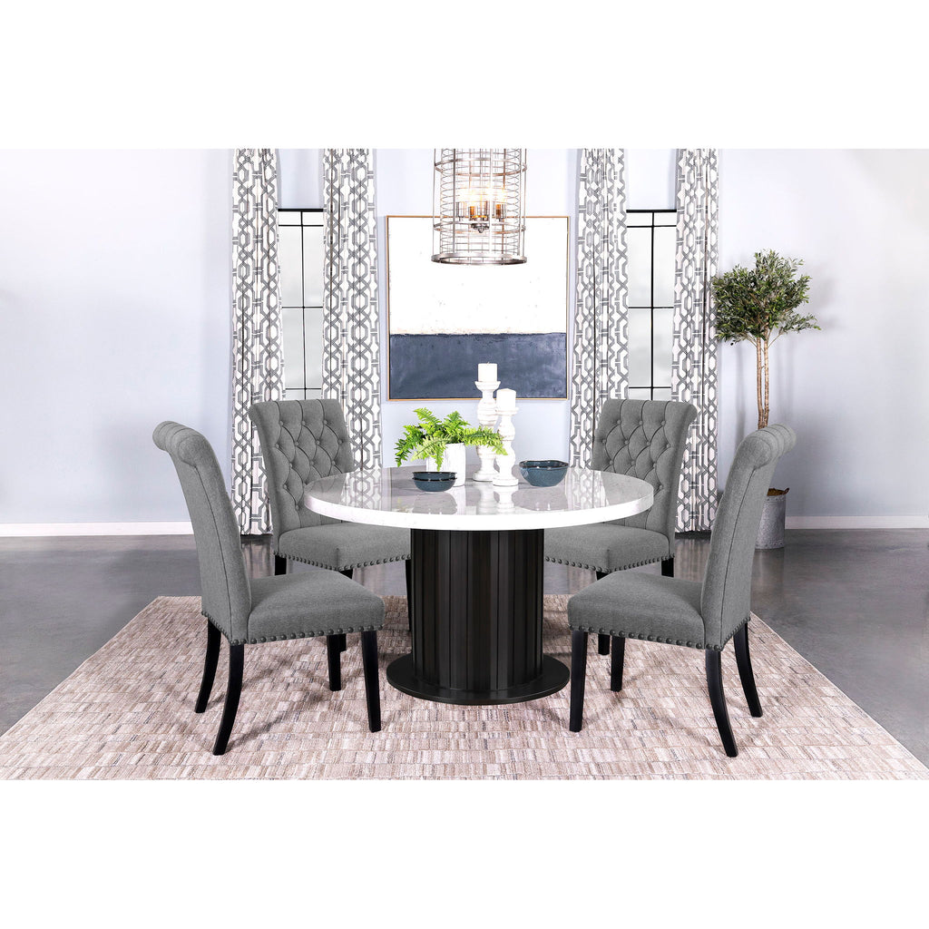 Tufted Rolled Backrest Side Chairs (Set of 2)