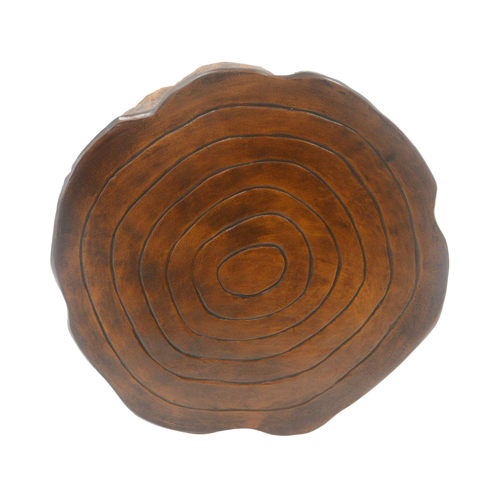 Tree Stump Side Table, Indoor / Outdoor Use - Antique Brown